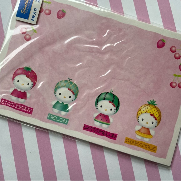 Vintage Sanrio Hello Kitty FRUITS 8 Postcards 1999 - AS IS - Picture 2 of 5